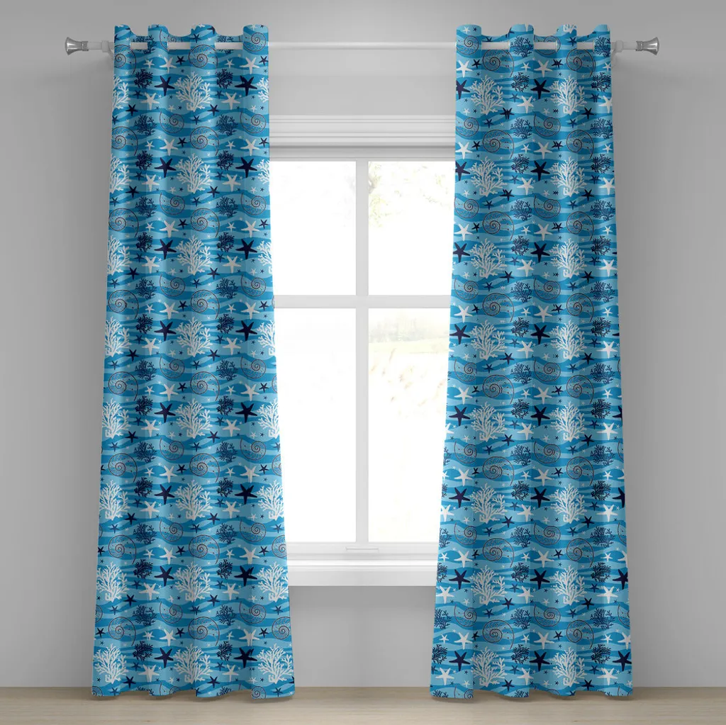 Tende Marine Lavabili ABAKUHAUS 280x225 cm - Conchiglie e Stelle