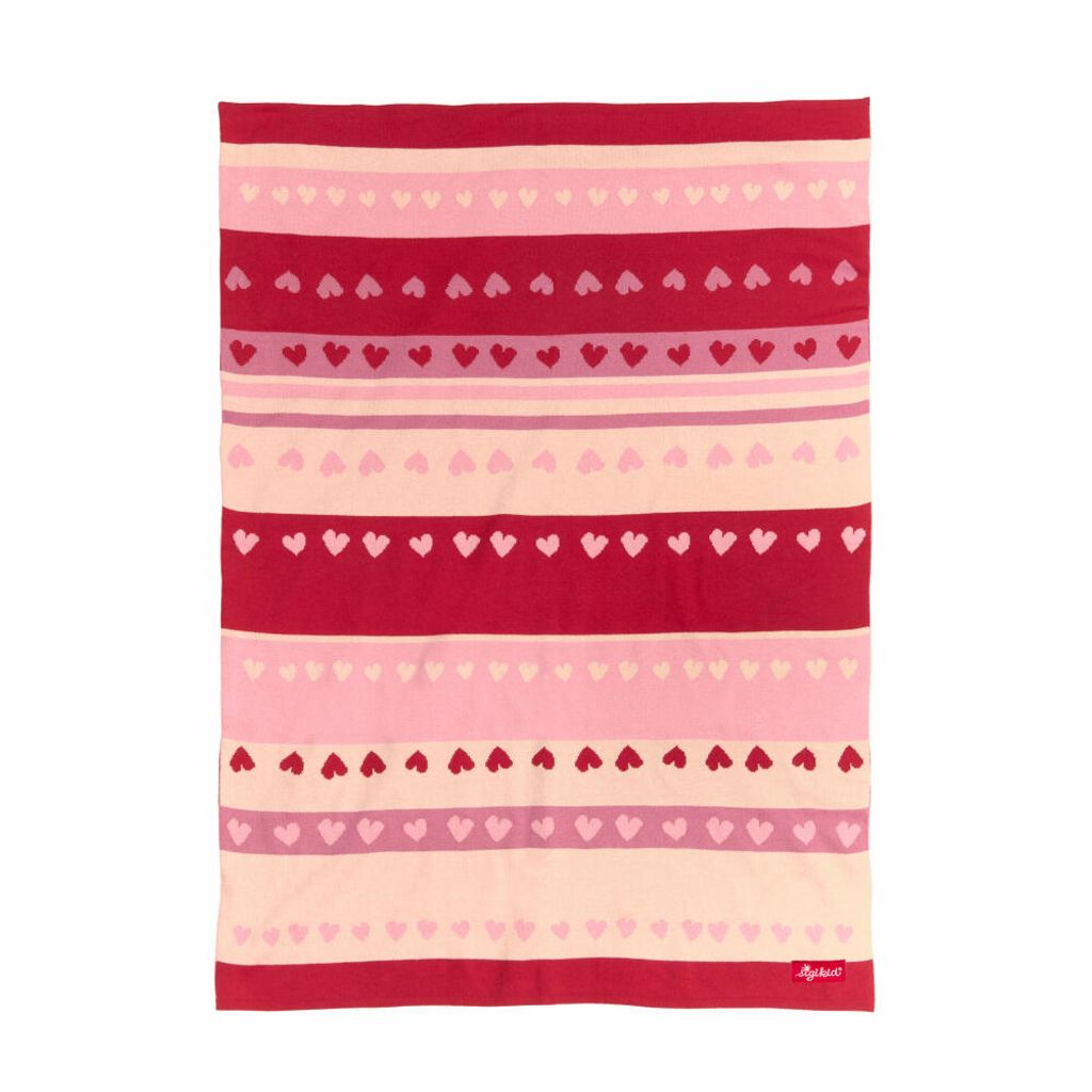 sigikid Schnuggi Strickdecke, Babydecke, Kuscheldecke, Schmusedecke, Baby Decke, Baumwolle, Rosa / Pink, 100 x 70 cm, 39444