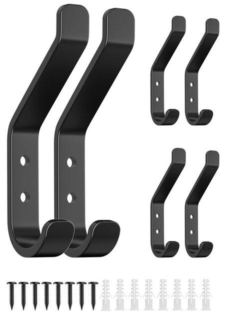 Schwarze 10cm Wandhaken für Kleidung