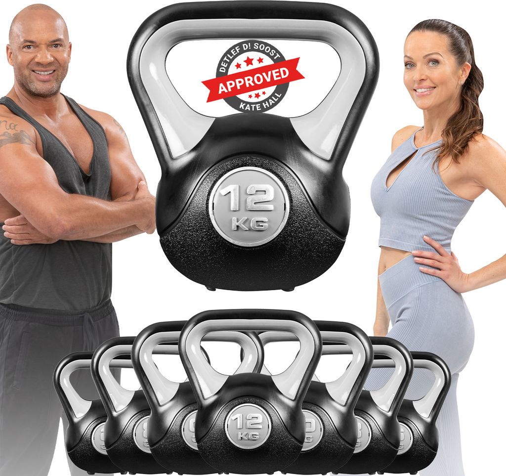 Miweba Sports Kettlebell KB200 | Kugelhantel - Ergonomischer Griff Anti-Rutsch - Hartgummifüße - Ganzkörper-Workout - Kugelgewicht - Hantel (12,...