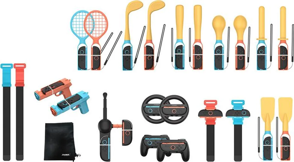 Kit accessoires Joy-Con Switch 24 pièces avec sangles de maintien - 2