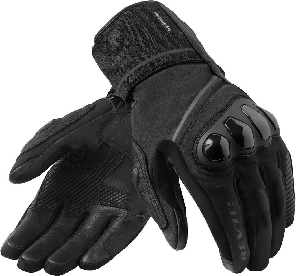 Gants de moto étanches Revit Summit 4 H2O noirs en textile et cuir M