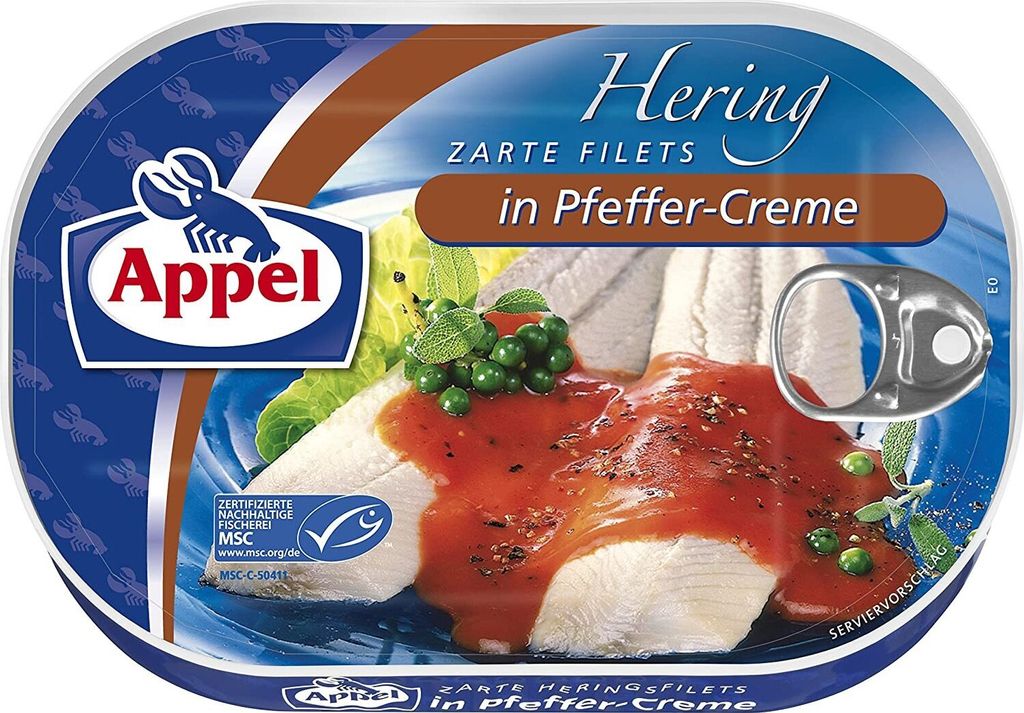 Jablko - Sleďový filet - Pepřový krém - 200 g plechovka Obrázek produktu 