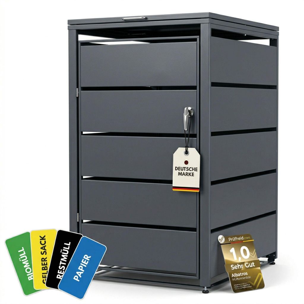 Cassonetto a 1 scomparto | fino a 240 litri | grigio Immagine del prodotto 