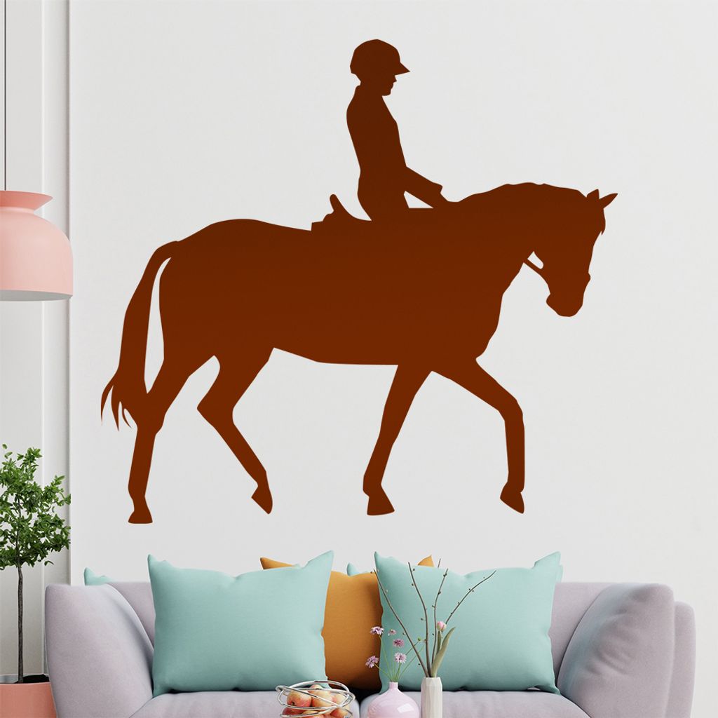 hauptsachebeklebt KIWISTAR Reiter Silhouette Pferdesport sitzend Wandtattoo in 6 Größen - Wandaufkleber Wall Sticker - Dekoration, Küche, Wohnzi...