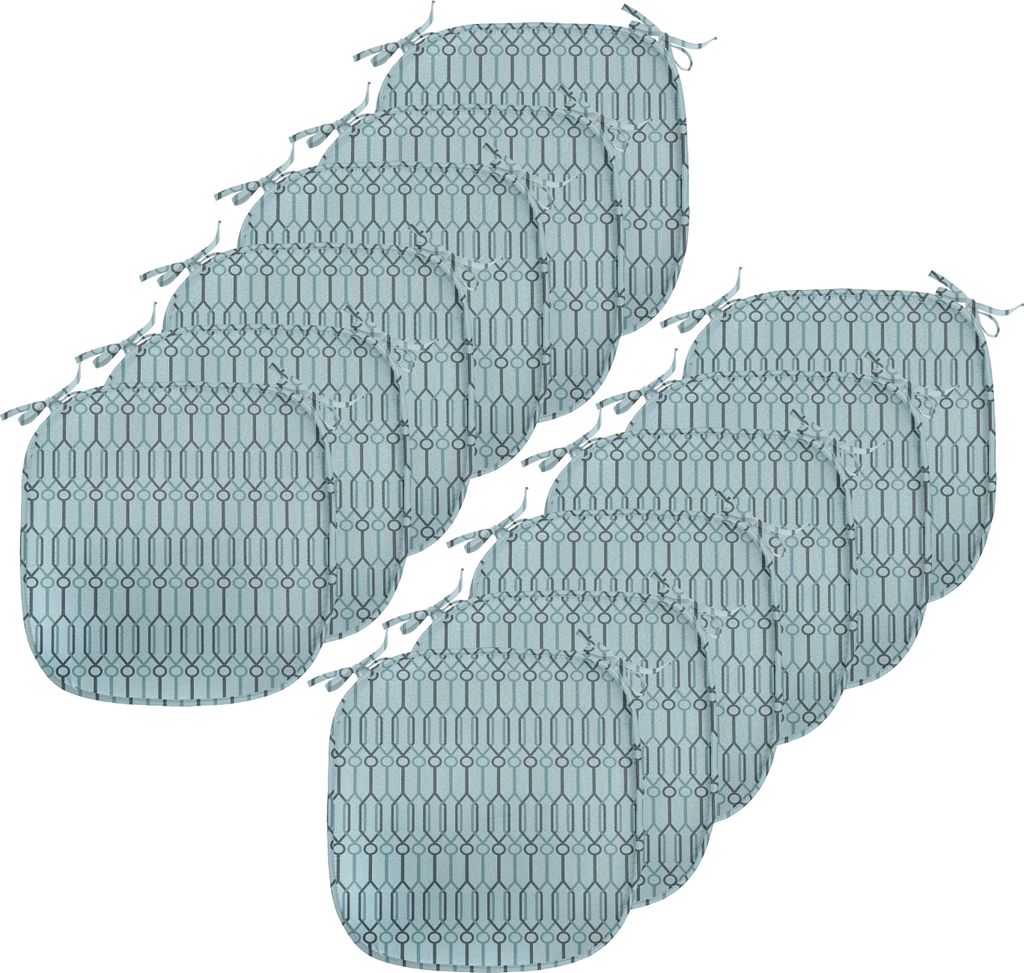 ABAKUHAUS Türkis Polster für Esszimmerstühle, marokkanische Innen, Dekoratives wasserfestes Kissen mit Riemen für Küchensitze, 40 cm x 40 cm-1...