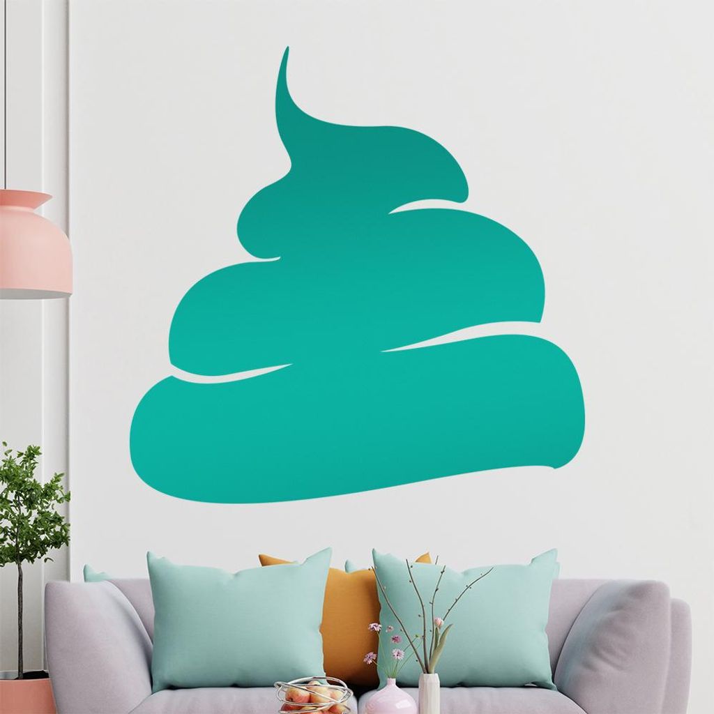 KIWISTAR Scheißhaufen - Shit Poop Kacke Hundehaufen Kot Wandtattoo in 6 Größen - Wandaufkleber Wall Sticker - Dekoration, Küche, Wohnzimmer, Sc...