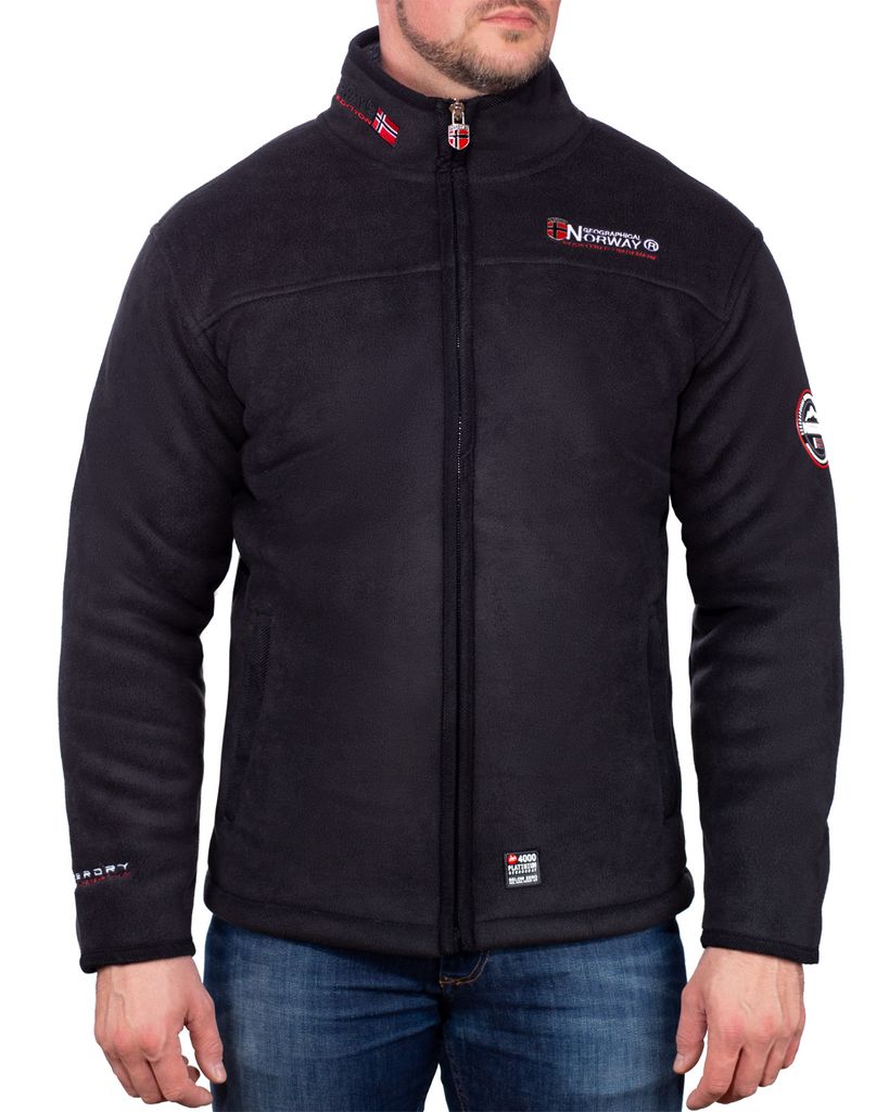 Geographical Norway Herren Fleecejacke baubolt Black - Dark-grey XXL