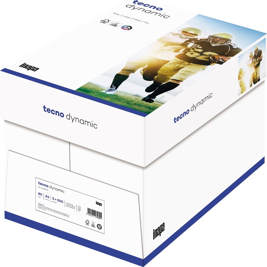 inapa tecno Kopierpapier Dynamic 2100011482 A4 80g 2.500 Bl./Pack.
