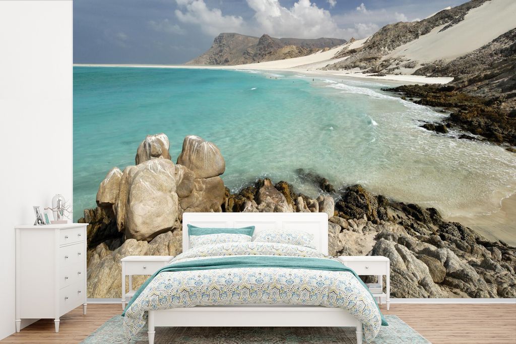 MuchoWow Fototapete für Wohnzimmer oder Schlafzimmer Wandtapete Vinyl Motivtapete Qalansyah Bay auf der asiatischen Insel Socotra im Jemen - 450...