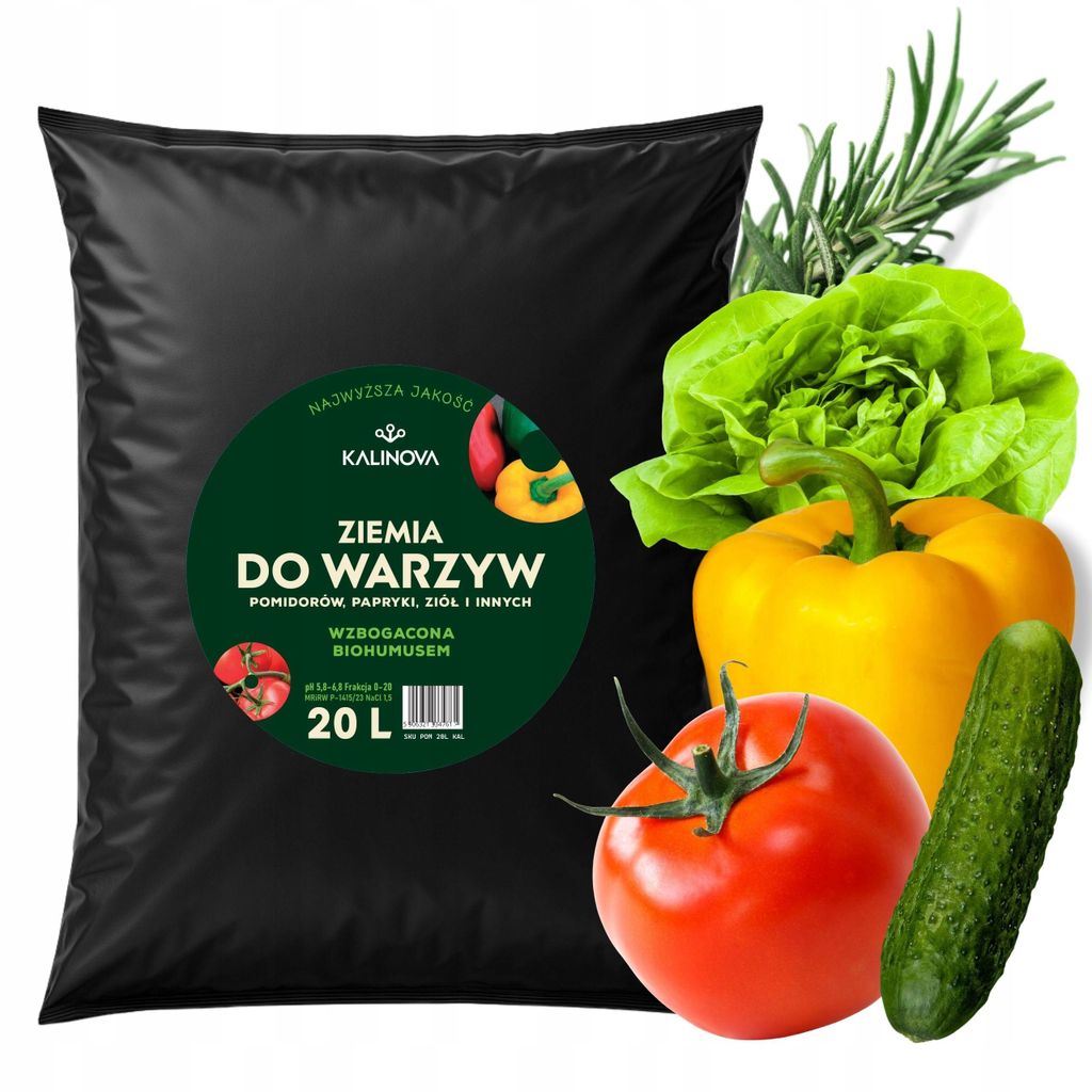 Gemüseerde 20 l - Hochwertig - Nährstoffreich - Für Garten und Balkon - Erde für Gemüse - Tomatenerde - Paprikaerde