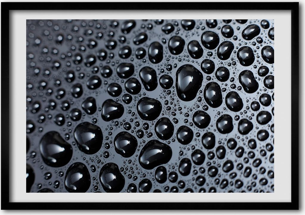 Bild - Bilderrahmen - 100 cm x 70 cm - MDF - Rahmen - Foto - Wandkunst Wassertropfen