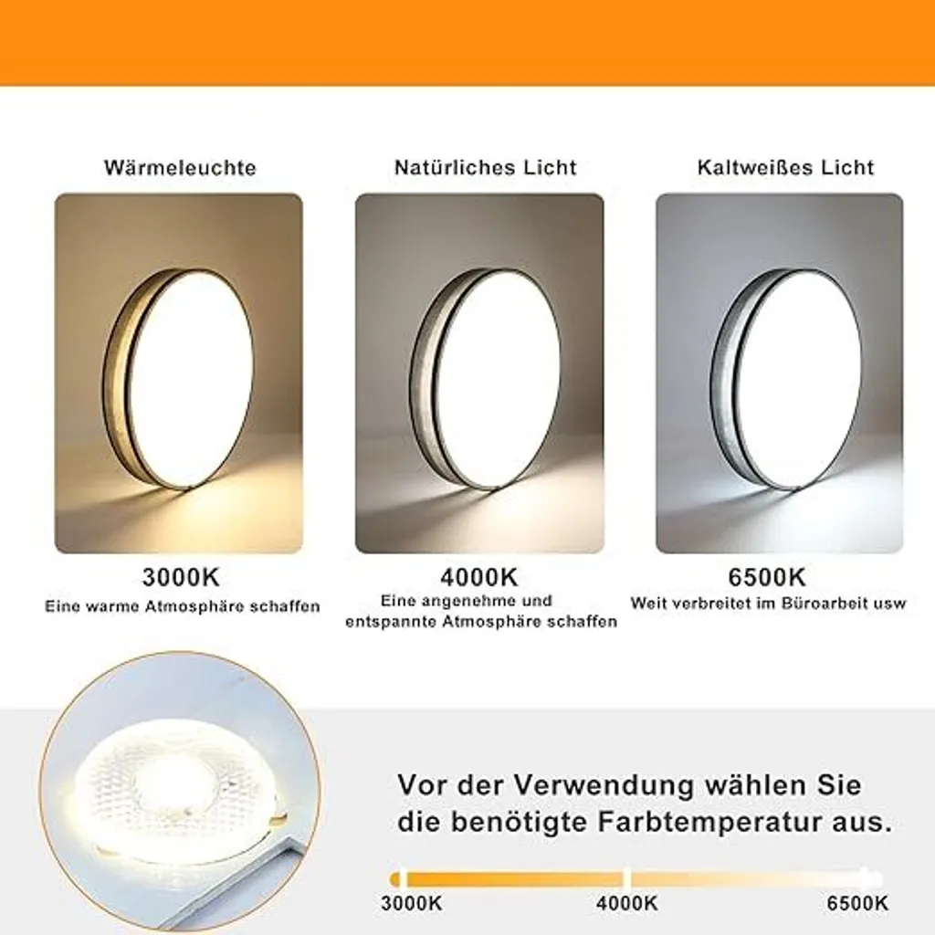 Luminaire Plafonnier Salon LED avec Abat-jour en Tissu Gris Anthracite