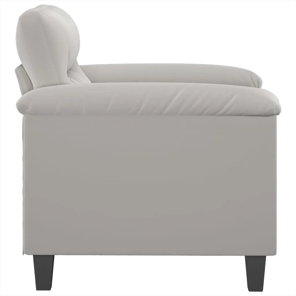 Fauteuil microfibre gris clair 60 cm avec assise moelleuse et douce - 4