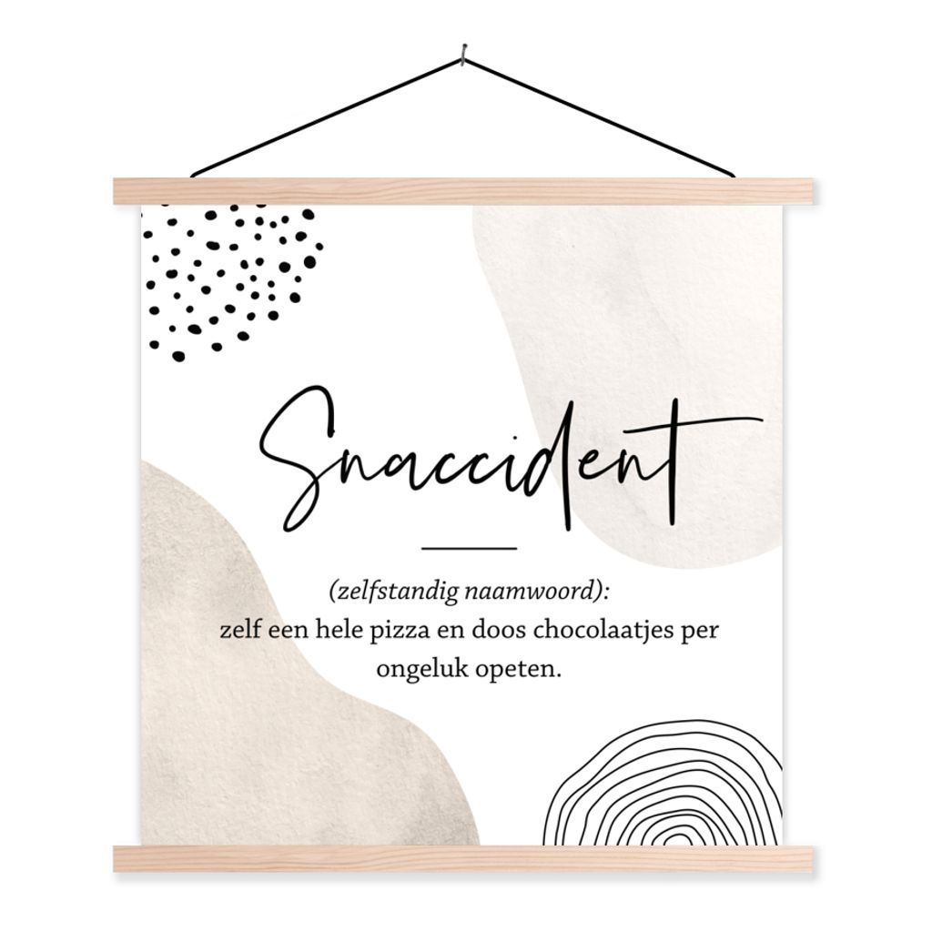 MuchoWow Textilposter Zitate - Snaccident definition - Sprichwörter - Wörterbuch 120x120 cm mit holzfarbenen Rahmen - Textil-Poster