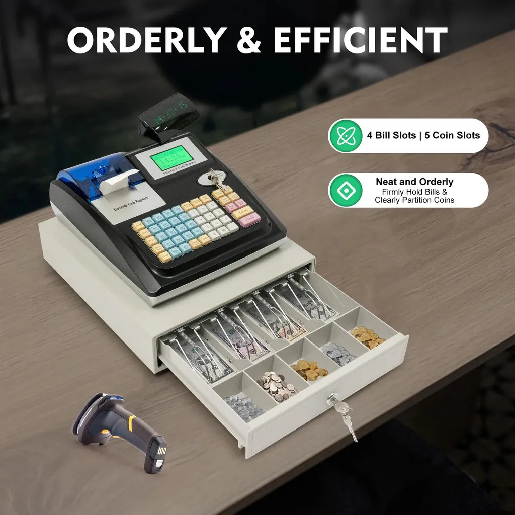 Caisse enregistreuse électronique multifonction pour commerce et LED