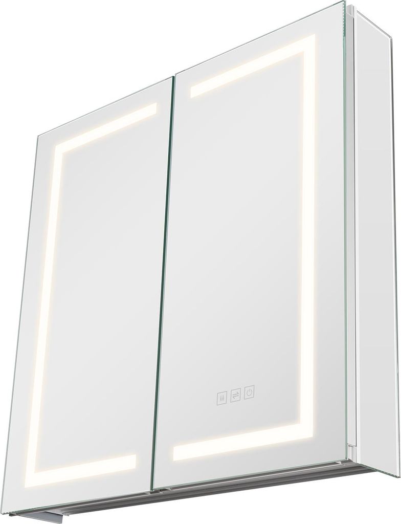 SucceBuy Beleuchteter Medizinschrank mit HD-Spiegel 65x65cm, 3-Farben einstellbar