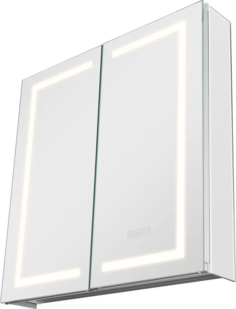 Miroir de Pharmacie 65x65cm avec Éclairage 3 Couleurs et Châssis Alu