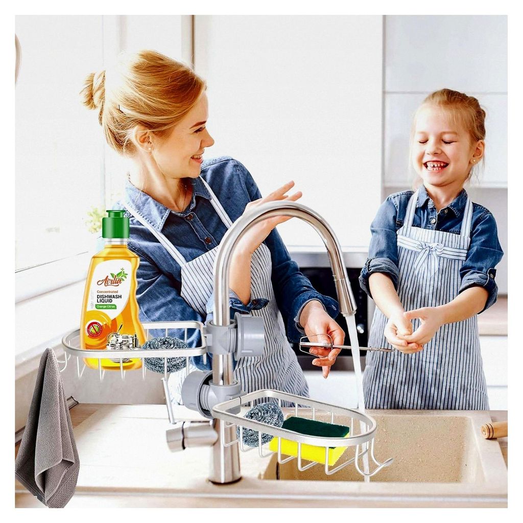 Dusch-Caddy Regal ohne Bohren, Seifenhalter aus 304 Edelstahl, Badezimmer-Caddy für Duschstange, Schwammhalter für Küche, 2 Stück