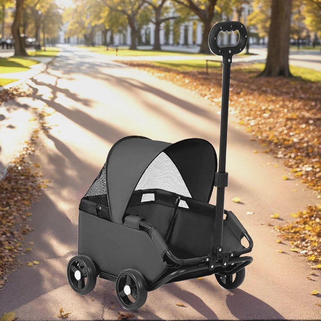 Haustierwagen - Klappbarer Kleintiertransporter,Outdoor Belüftet Tierwagen Bis 7Kg Für Einkaufszentrum Park Spaziergang Reise Tierarzt Besuche | ...