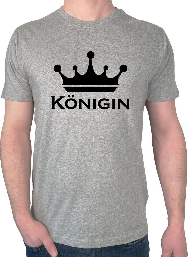 Huuraa Herren T-Shirt Königin Schützenkönigin XL Sport Grey Bio Baumwolle Fairtrade Herrenshirt Geschenkidee
