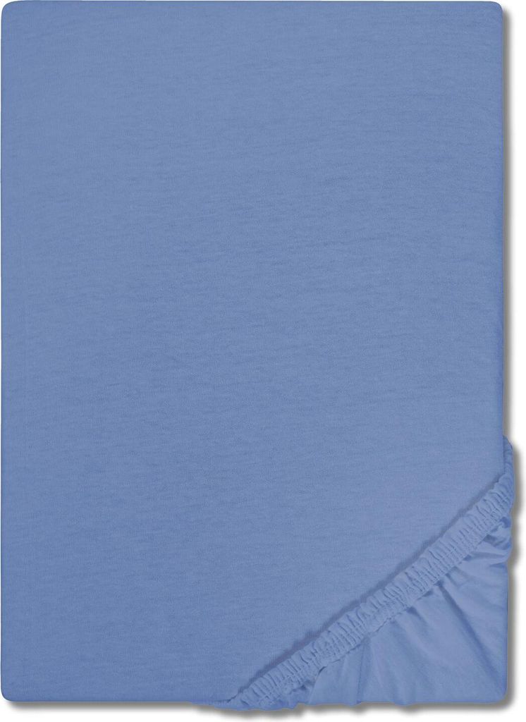 CloudComfort Basic Spannbettlaken Jersey-Stretch blau 120 x 200 cm