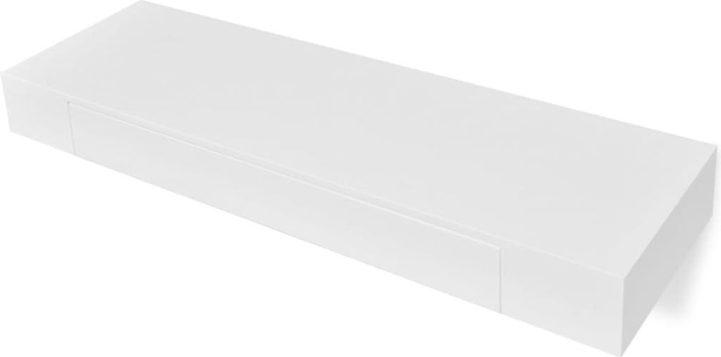 SYFAX Wandregal Hängeregal mit Schubladen 2 Stk. Weiß 80 cm