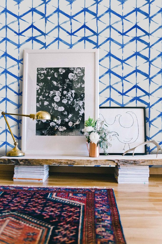 Coloray Fototapete 416x254 cm Vlies-Fototapete - Shibori Indigo.