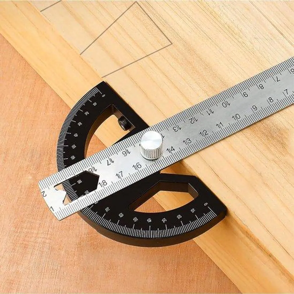 Trusquin de traçage pour menuisier avec règle 300 mm en inox de précision
