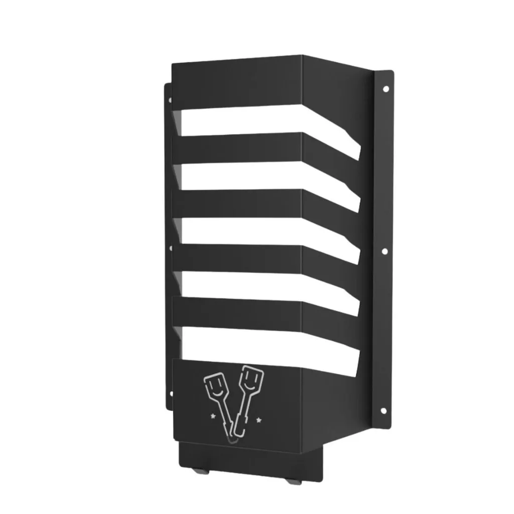 Support pour Grille de Barbecue et Plate Setter Mural en Acier Noir