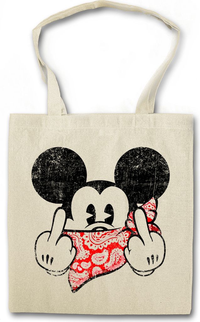 Urban Backwoods Mighty Mouse Fuck You, Stofftasche, Farbe: Beige