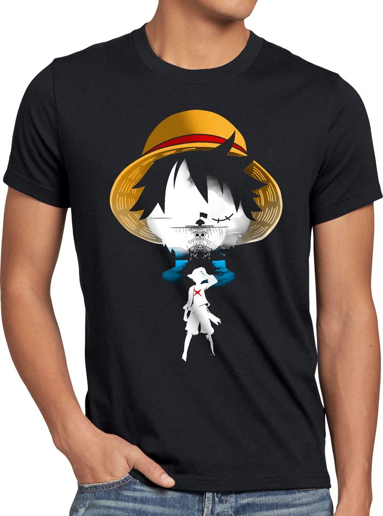 style3 Strohhut Panorama Herren T-Shirt ruffy bande anime manga