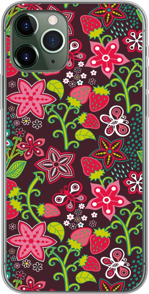 MuchoWow Handyhülle Schutzhülle Hülle für Telefoonhoesje iPhone 11 Pro Mädchen - Obst - Blumen - Muster - Mädchen - Kinder - Kind - Kind Si...
