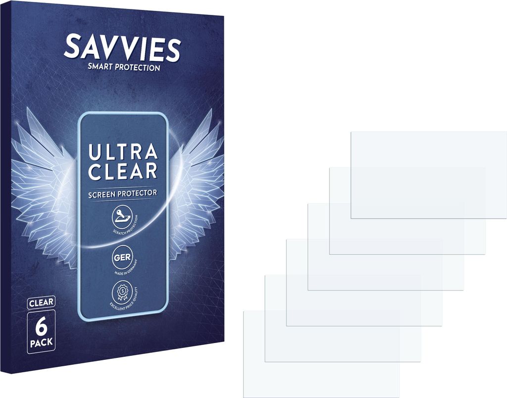 6x Für Xtrons IA7250FLBS Schutzfolie Savvies Displayschutz Display Schutz Folie Klar Transparent