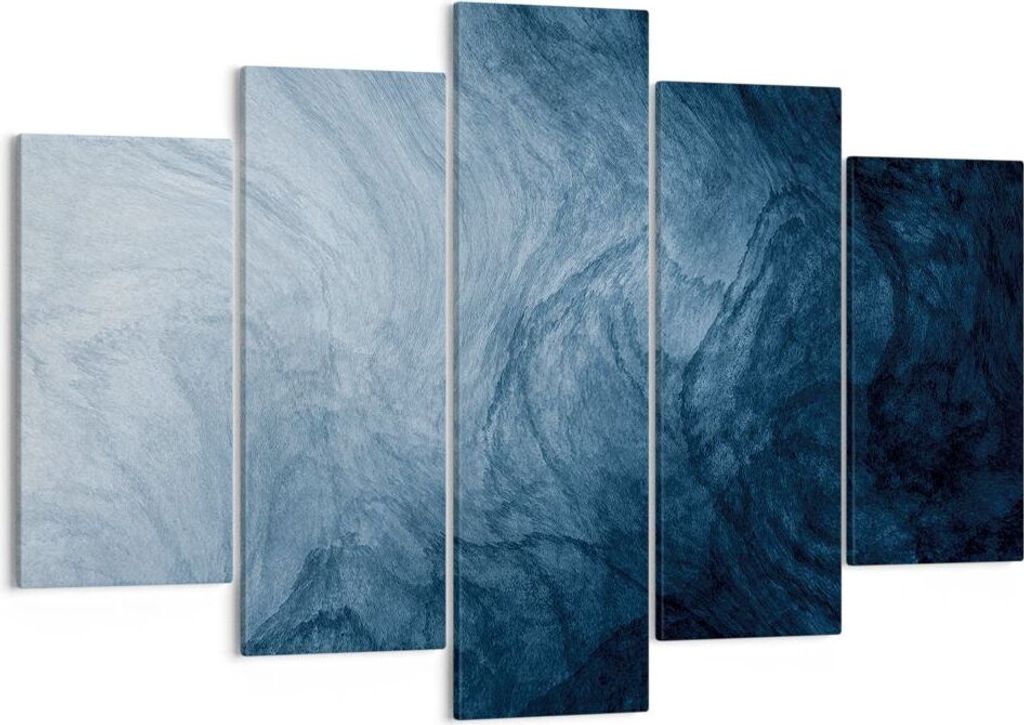 Bild auf Leinwand - Leinwandbild - 5 Teile - Wasser Blau Farbe - 150x100cm - Wand Bild - Wanddeko - Wandbilder - Leinwanddruck - Bilder - Wanddekor...