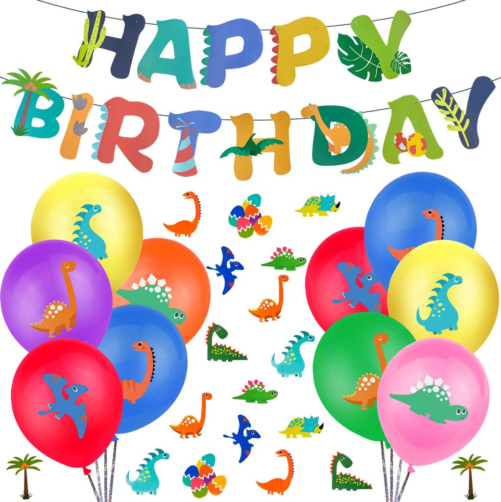 Oblique Unique Happy Birthday Geburtstag Dino Party Deko Produktbild 