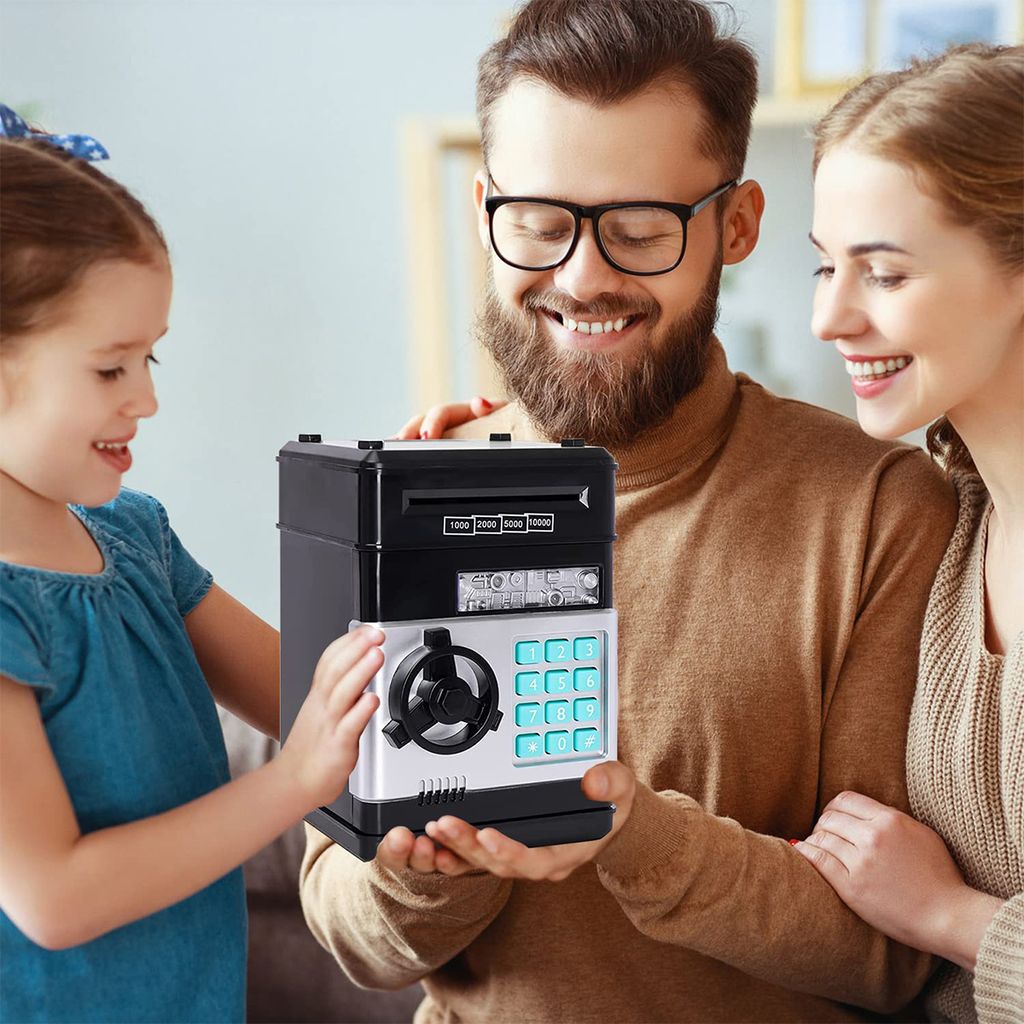 Elektronische Spardose Mit Passwort | Geldautomat Für Kinder, 600 Münzen Kapazität