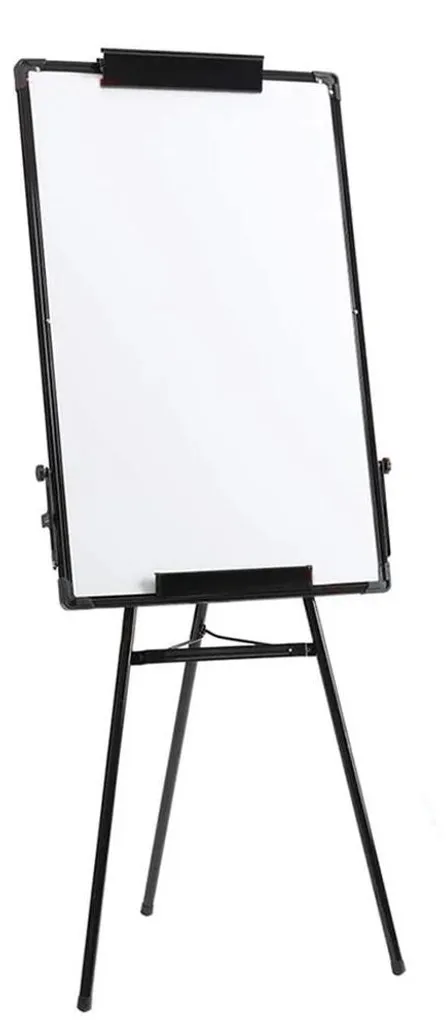 Tableau blanc magnétique 60x90 cm sur trépied avec cadre aluminium noir