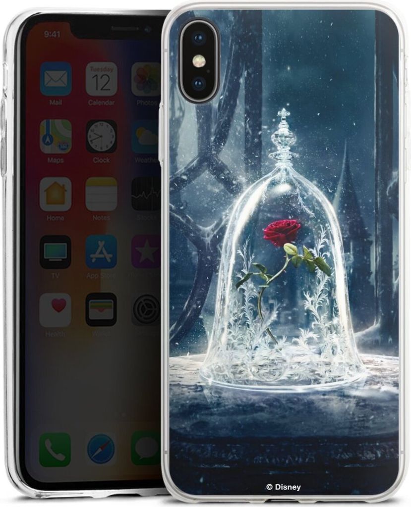 DeinDesign Slim Hülle für Apple iPhone Xs Max Silikon Case Ultra Dünn Handyhülle Die Schöne und das Biest Disney Princess Rose