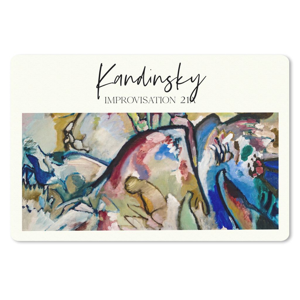 MuchoWow Schreibtischunterlage Improvisation 21A - Wassily Kandinsky - Alte Meister 60x40 cm - XXL Mauspad - Großes Mauspad