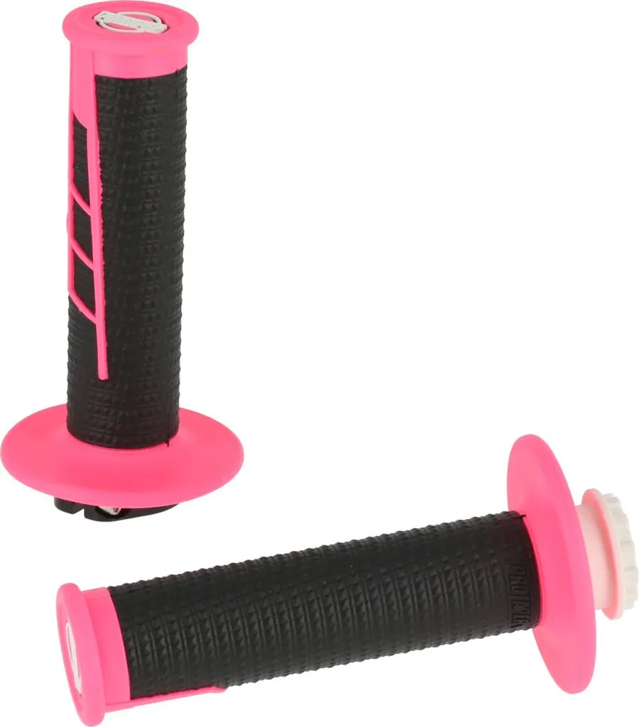 Grip Moto Pink Neon Half Waffle - Kit Manopole Clamp-On Racing