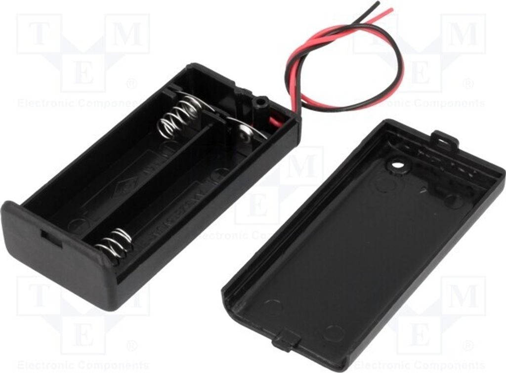 1x Behälter Größe: AA,R6 Ausg: Leitungen Anz.Bat: 2 SBH-321-1A Batterien - Behäl