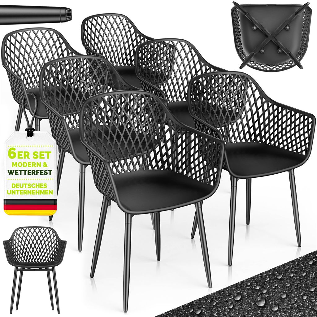 Set di 6 sedie da giardino tillvex® resistenti alle Immagine del prodotto 