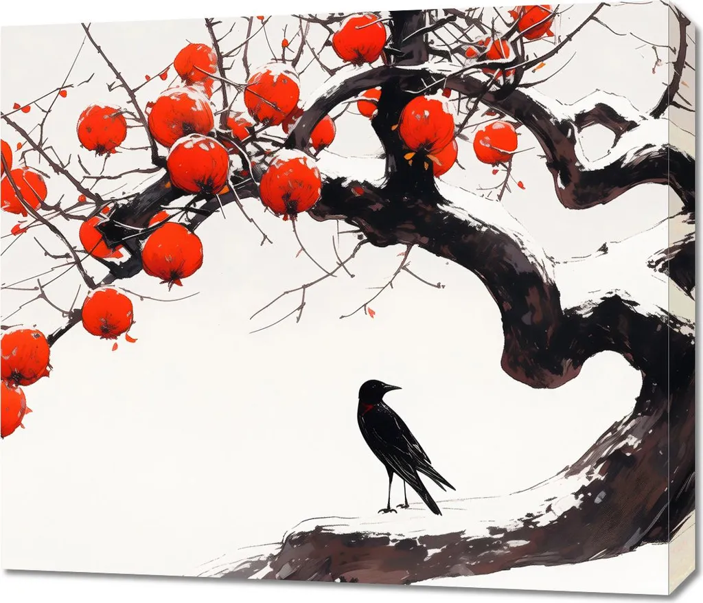 Tableau corbeau 70x60 cm : habillez vos murs vides avec élégance