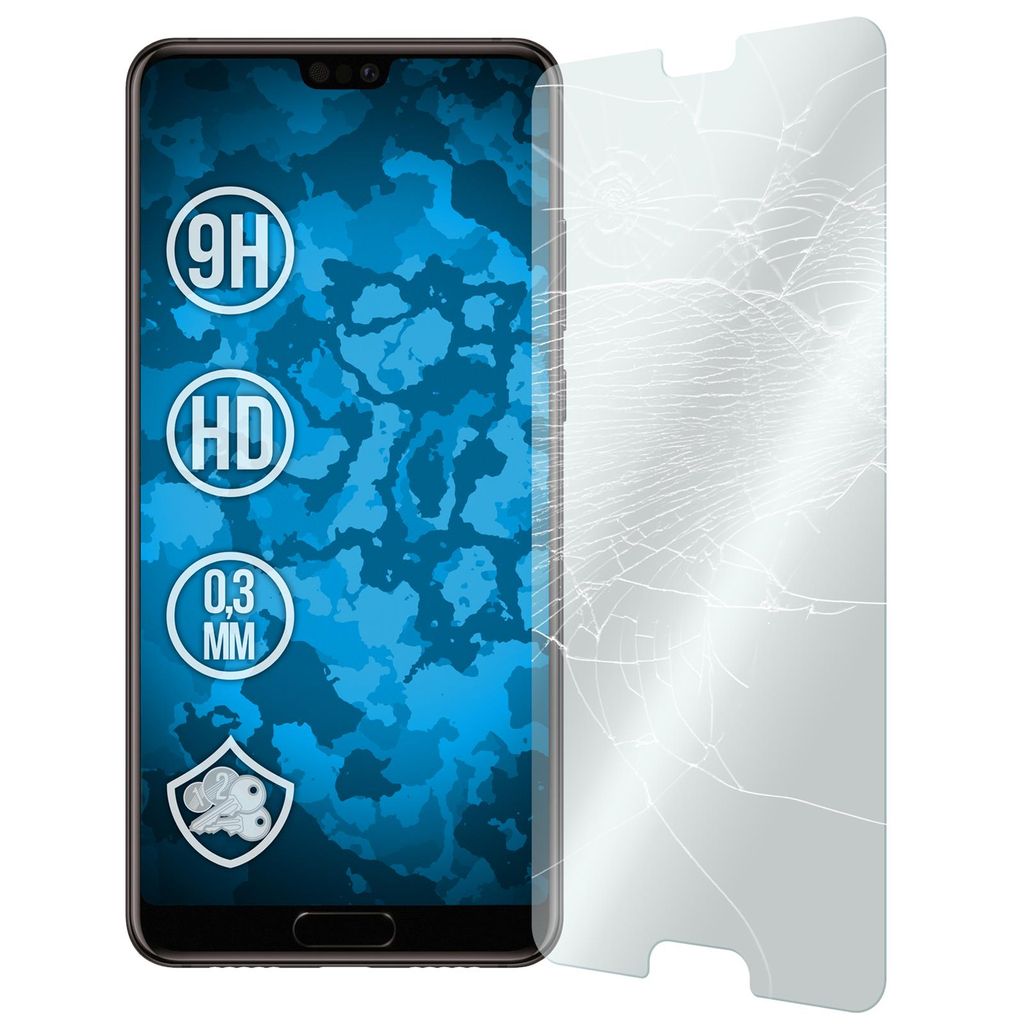 2er-Pack PhoneNatic Glas-Folie klar kompatibel mit Huawei P20 - Panzerglas für P20
