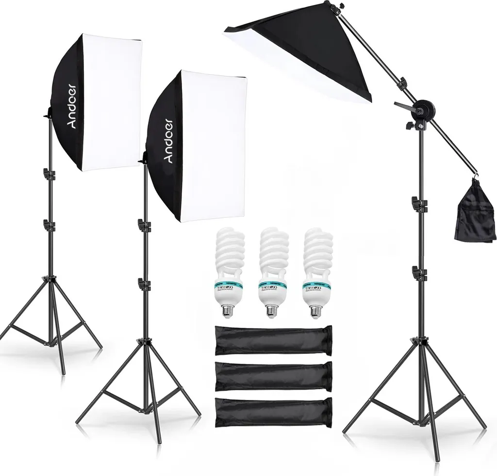 Softbox LED 135W Kit Éclairage Studio Photo Complet avec Trépied de 2m