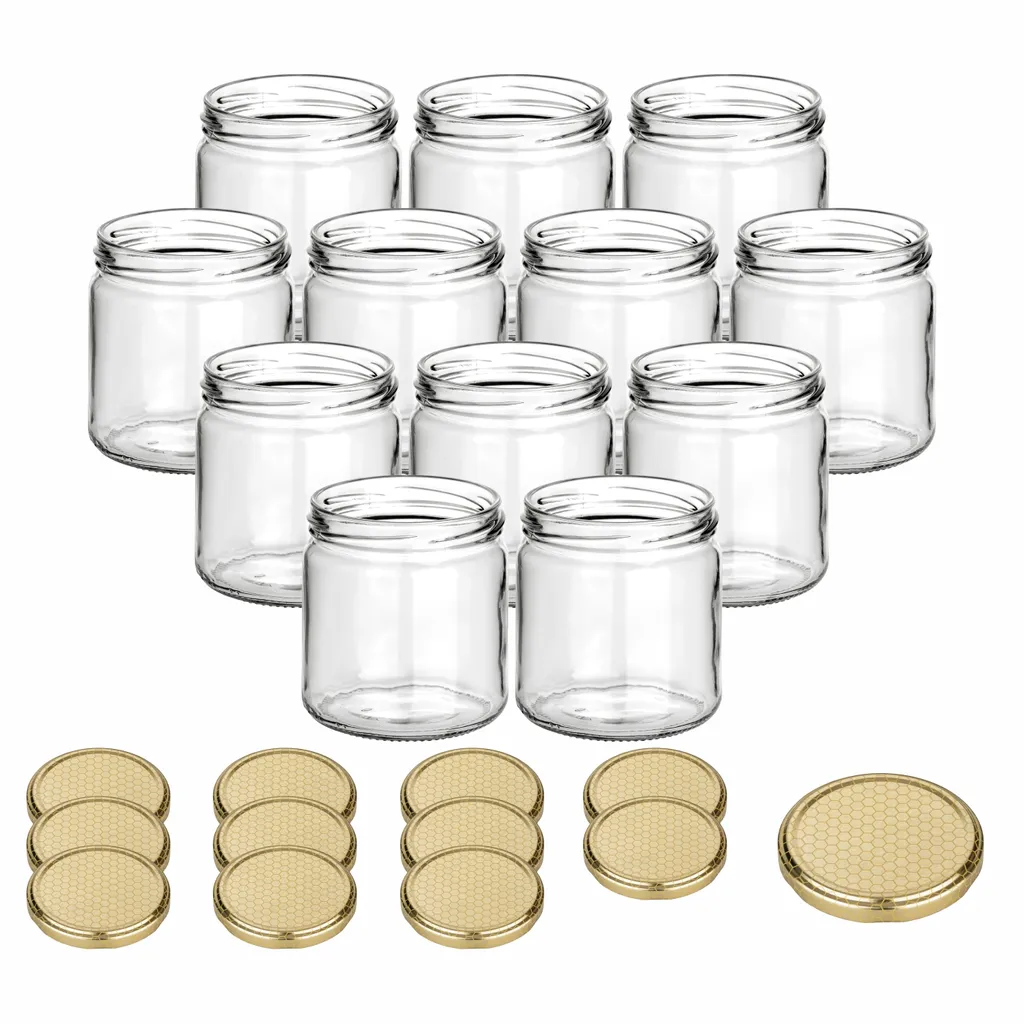 12 Vasetti Vetro Miele 500g Tappo Twist-Off 82mm Professionali