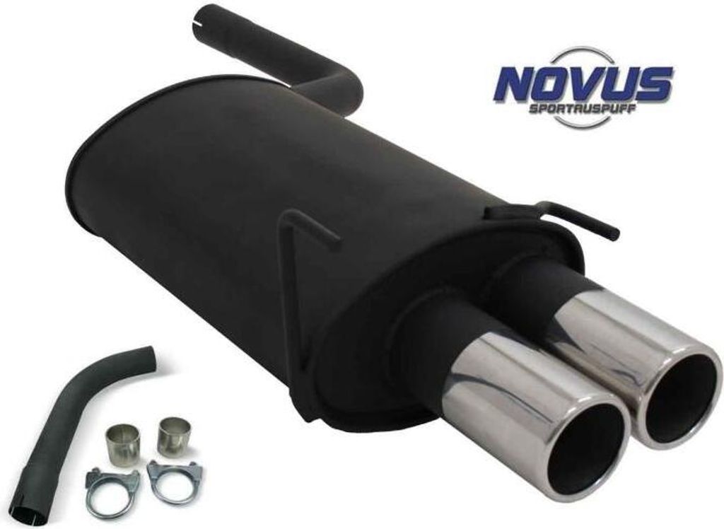 Novus N Sport Auspuff Endschalldämpfer 2x90 rund Edelstahl Mercedes C-Klasse W202 W208