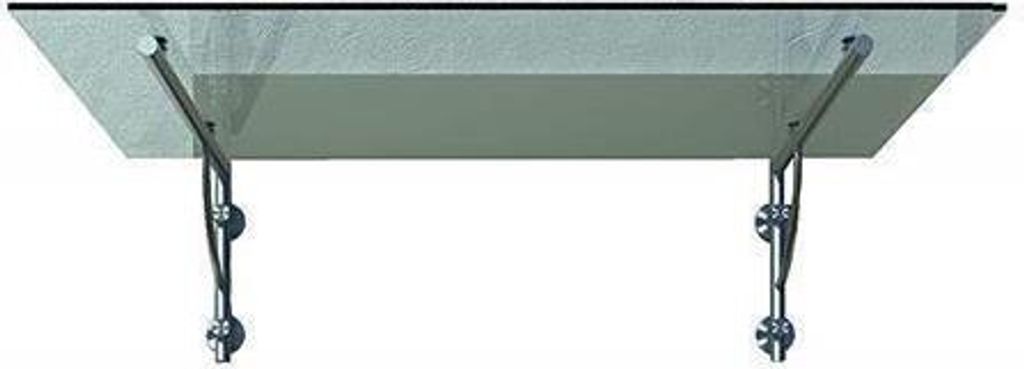 BuyLando (LB) 190x90 cm Klarglas Glasvordach inkl. Edelstahlhalter gebürstet