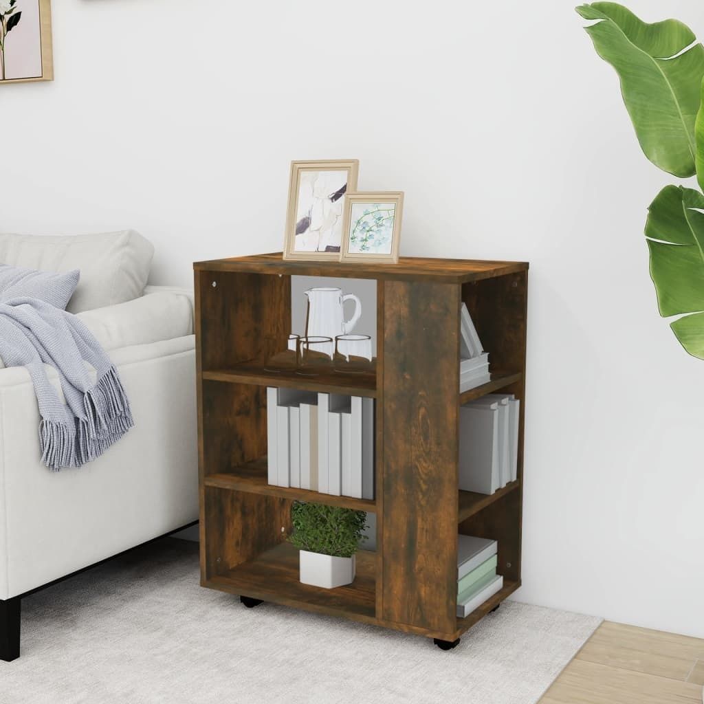 vidaXL Szafka na kółkach dąb wędzony 60x35x75 cm materiał Zdjęcie produktu 2